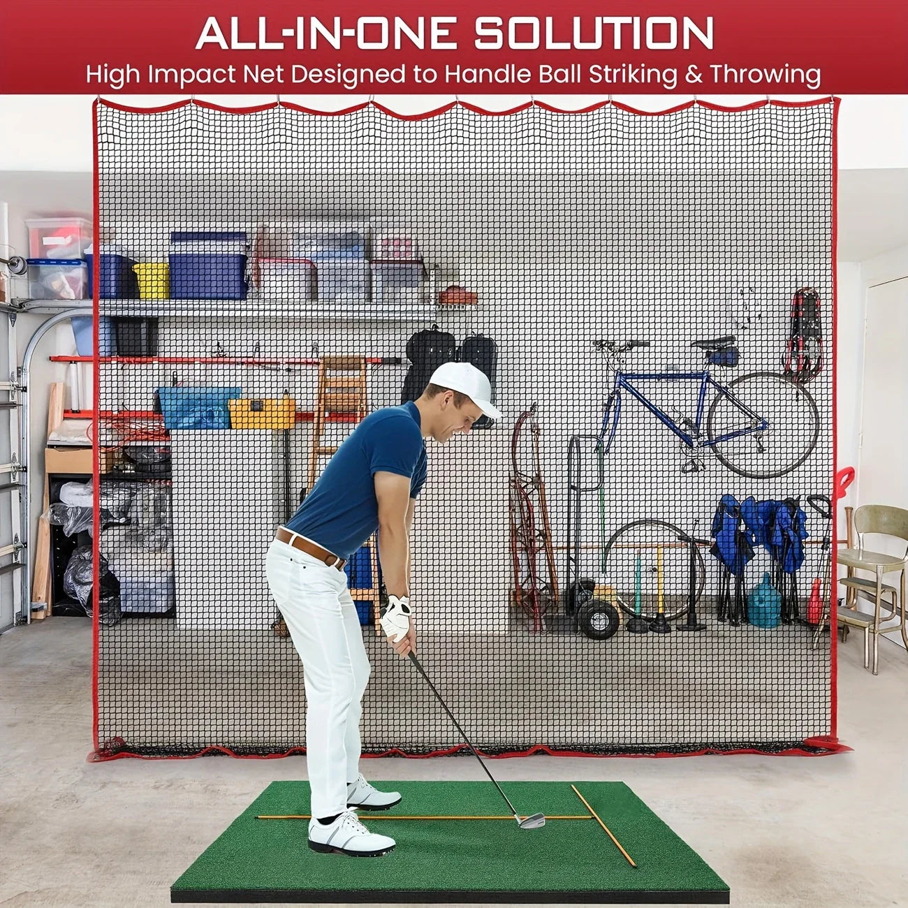 10x10FT Heavy Duty Golf Practice Net – High Impact Barrier Netting