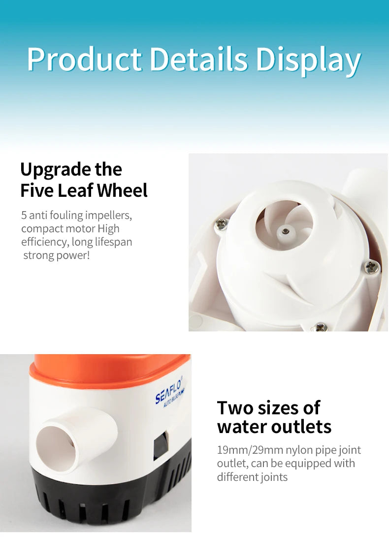 12V/24V Marine Bilge Pump DC Submersible Water Pump