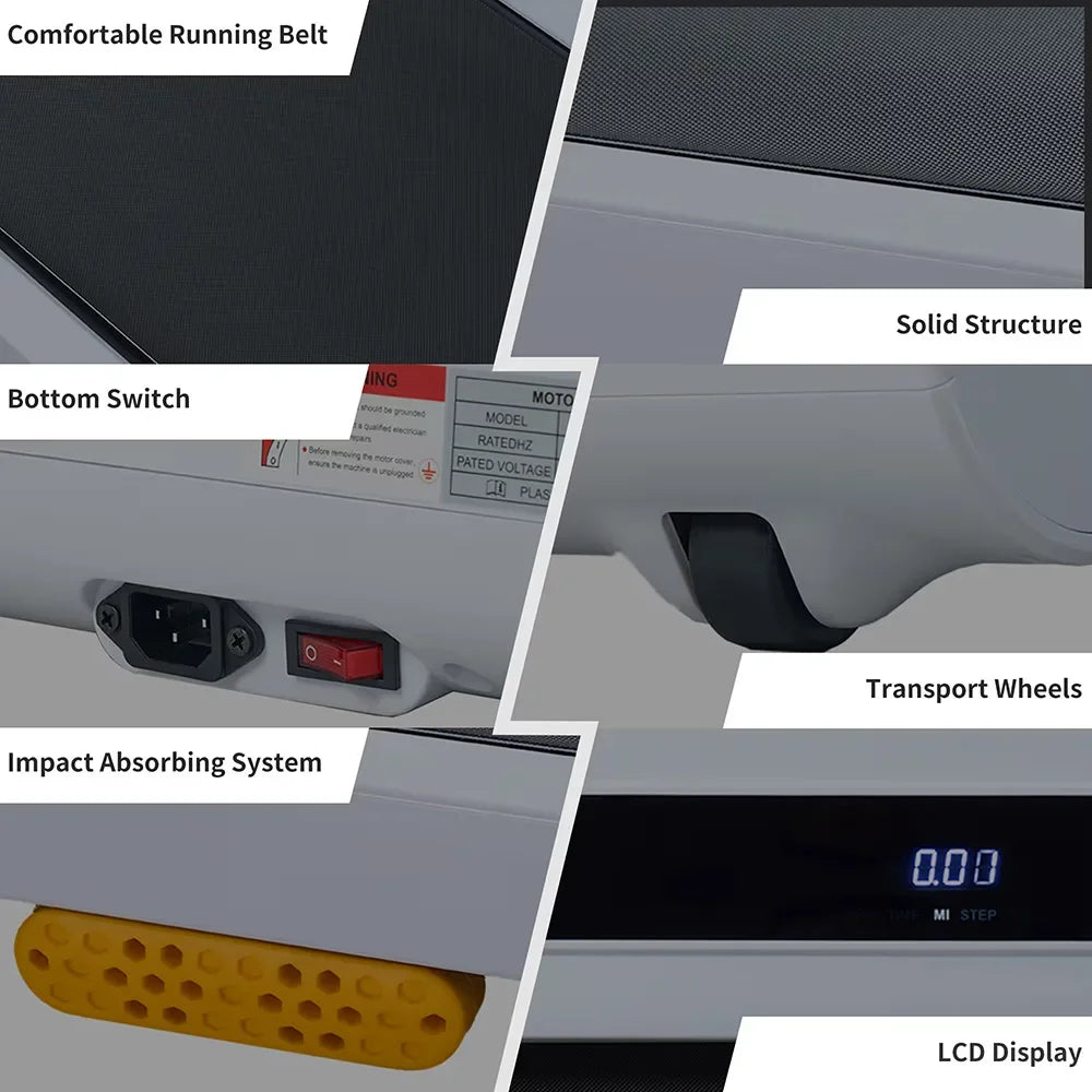 High-Efficiency Brushless Motor Treadmill with LED Display – Home Fitness