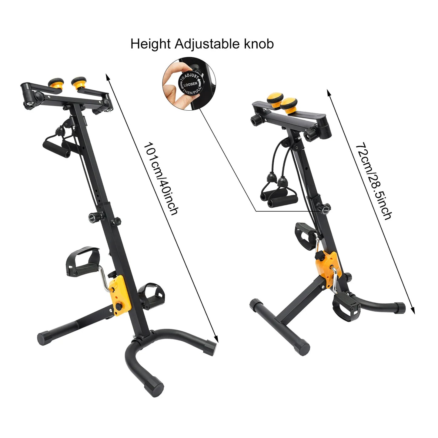 Foldable Pedal Exerciser Bike for Seniors – Adjustable Rehab Fitness Equipment
