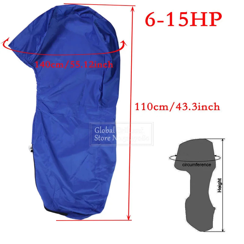 420D Waterproof Outboard Motor Engine Cover Blue (6–225HP)